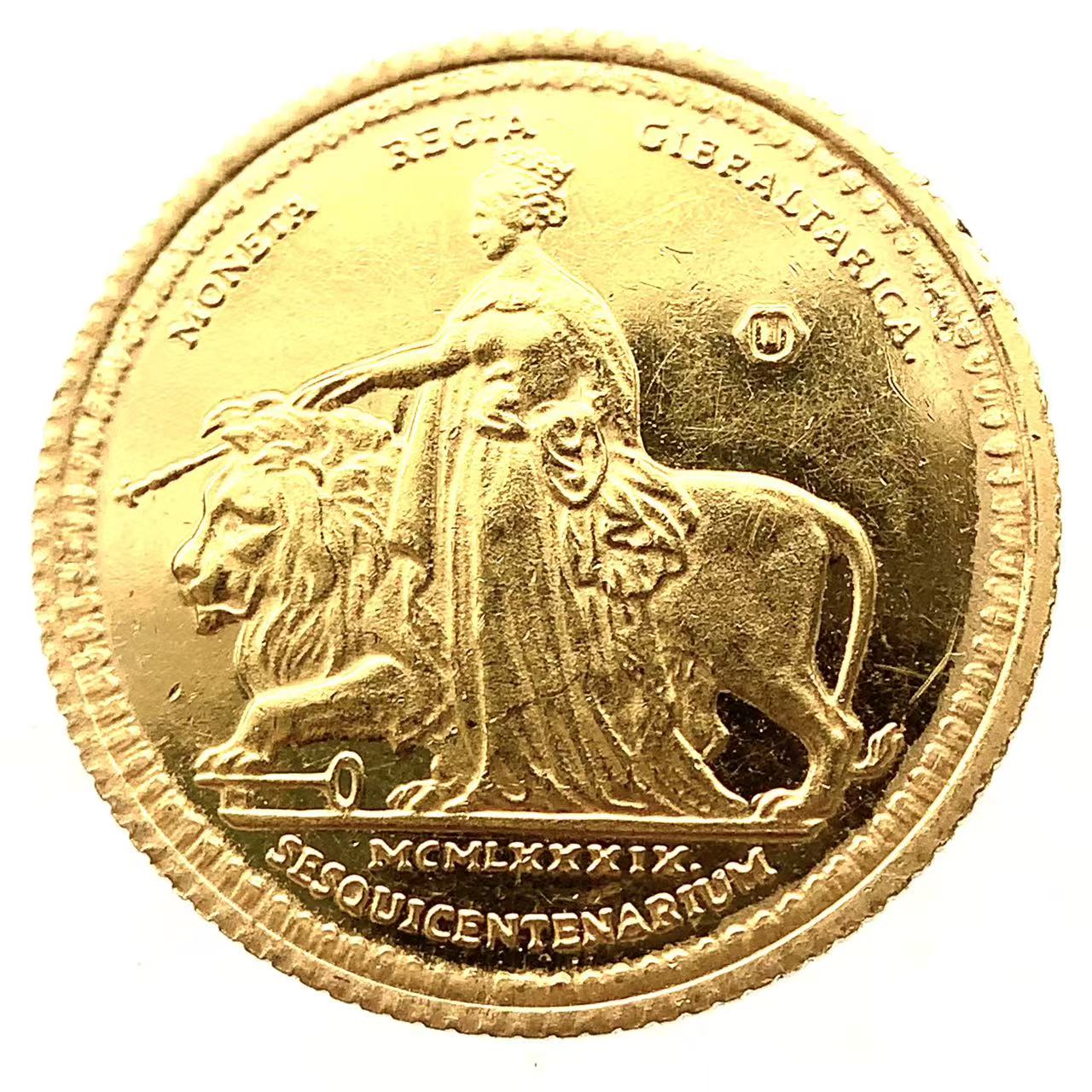 ウナとライオン金貨 ジブラルタル イエローゴールド 22金 1989年 3.9g コレクション アンティークコイン