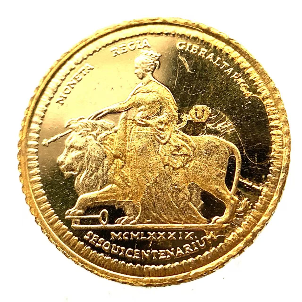 ウナとライオン金貨 ジブラルタル イエローゴールド 22金 1989年 2g コレクション アンティークコイン