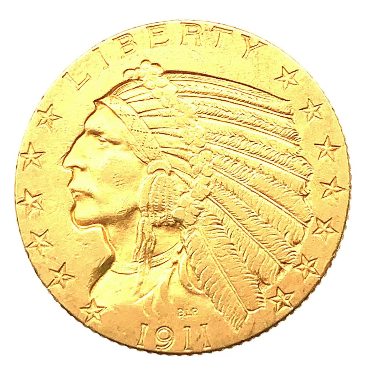 インディアン ＆ イーグル金貨 5ドル金貨 1911年 8.3g K21.6 コインペンダント コレクション