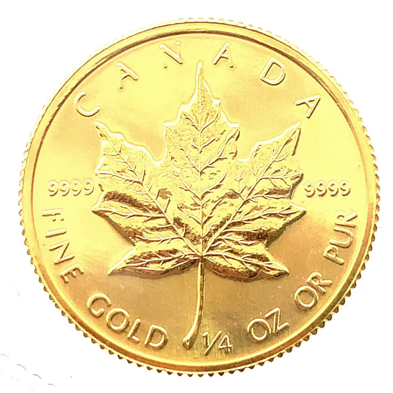 美品 メイプルリーフ 1985年 7.7g 1/4オンス メイプル金貨 エリザベス女王 純金 24金 カナダ王室造幣局..