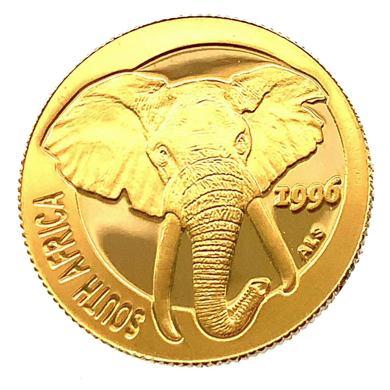 南アフリカ ナチュラ エレファント 金貨 1996年 3.1g 1/10オンス K24 金貨 コイン GOLD コレクション 美品