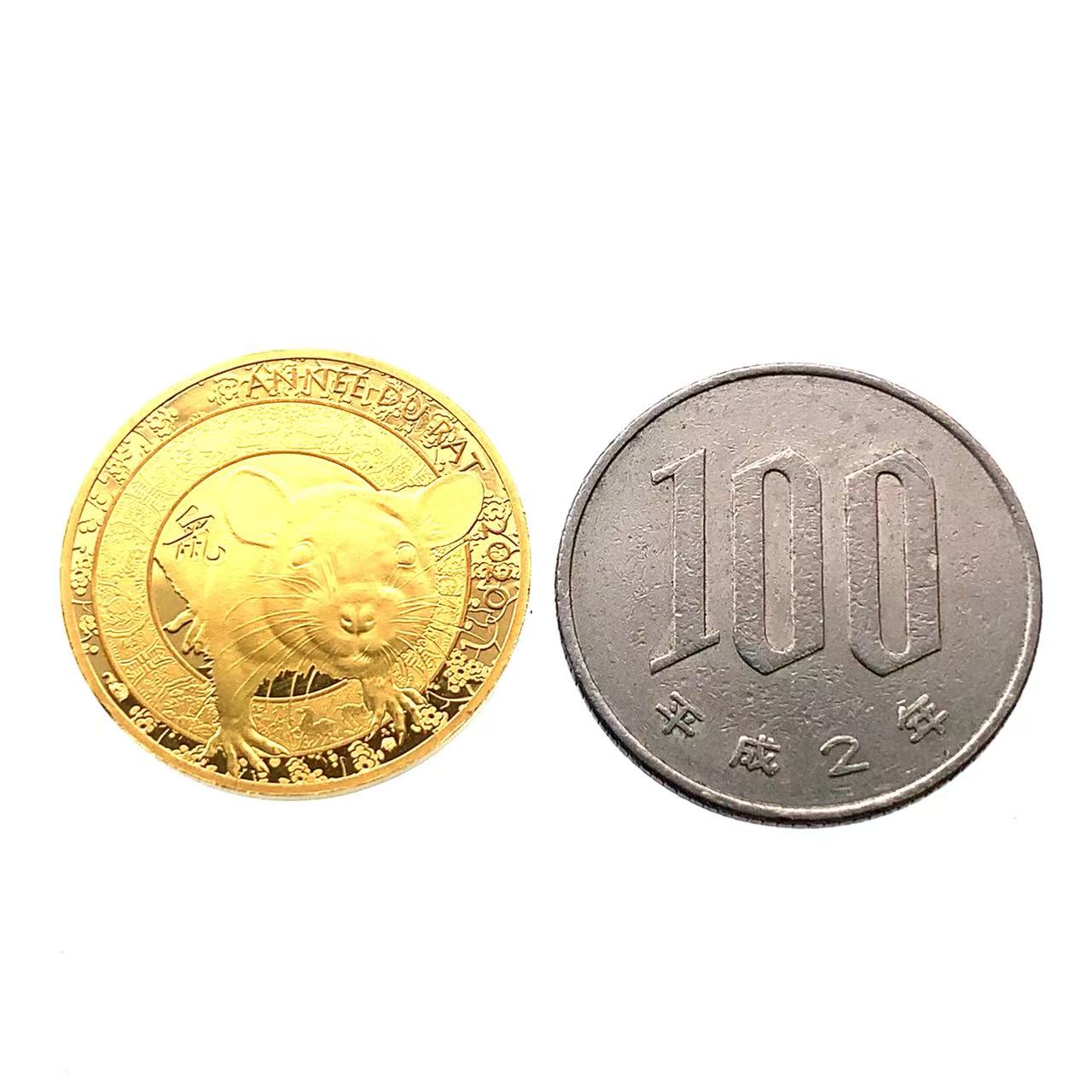 フランス 50ユーロ金貨 2020年 ネズミ 干支 純金 7.7g コイン GOLD コレクション 美品