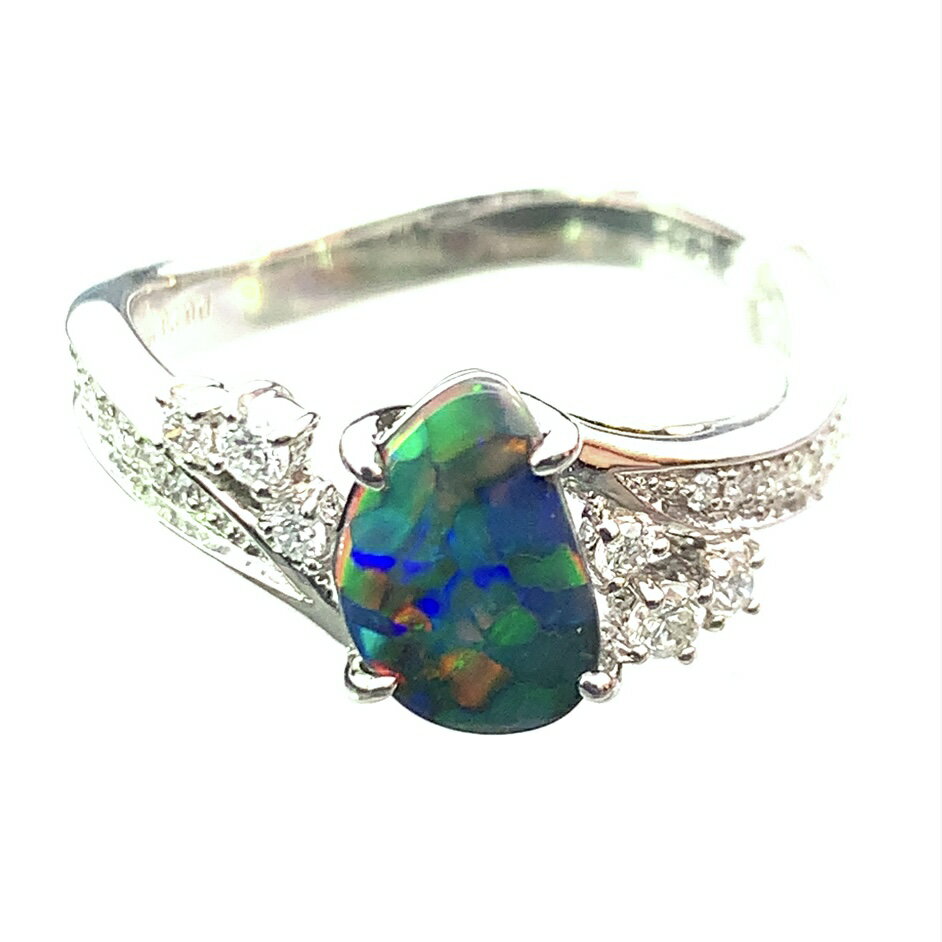 新品0.42ctブラックオパールダ...