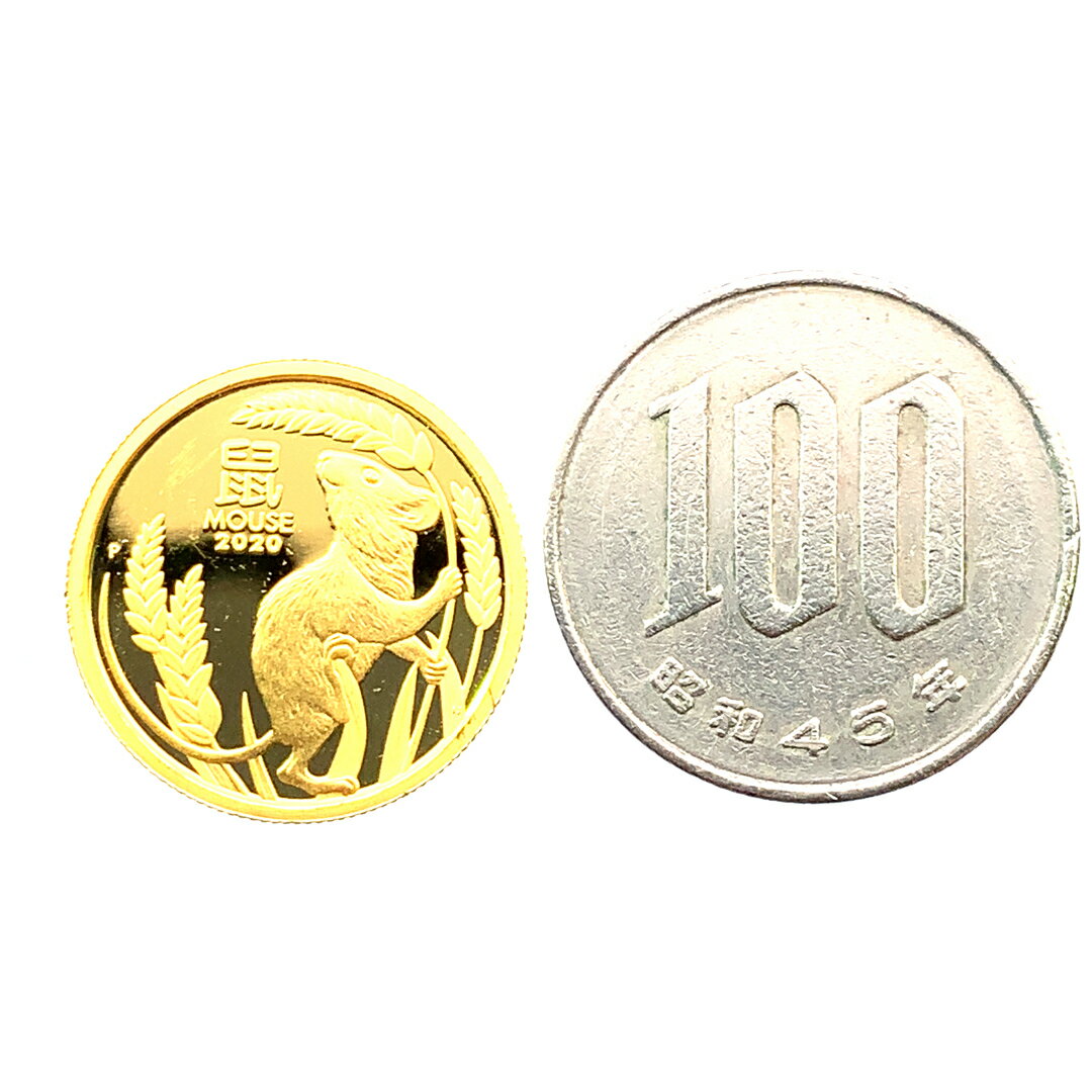 干支 鼠 ネズミ 金貨 オーストラリア 2020年 K24 純金 7.7g コイン イエローゴール...