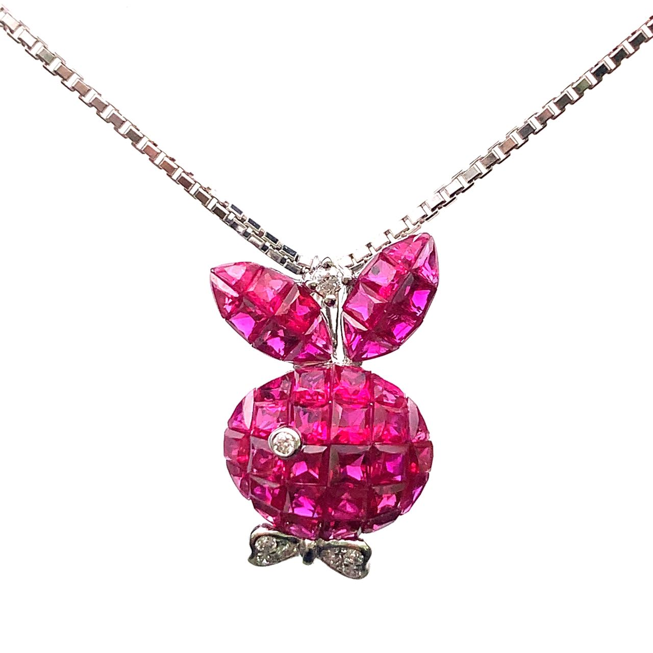 Other - ルビー 4.62ct ダイヤモンド ネックレス ホワイトゴールド K18WG 45cm 5.7g