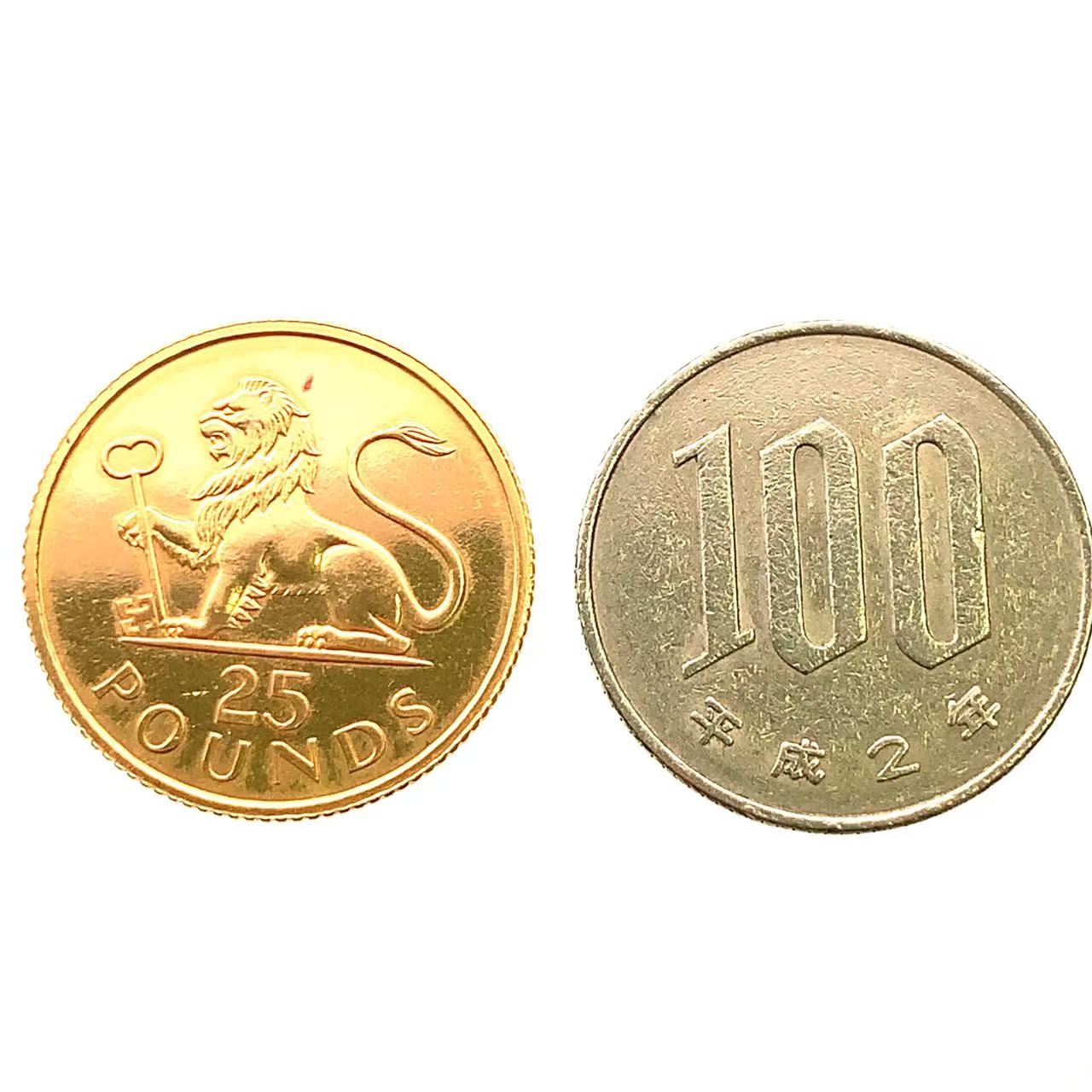 39宝飾販売店のジブラルタル 25ポンド金貨 スターリング ポンド導入25周年 イエローゴールド 22金 1975年 7.7g コレクション アンティークコイン｜アングル3