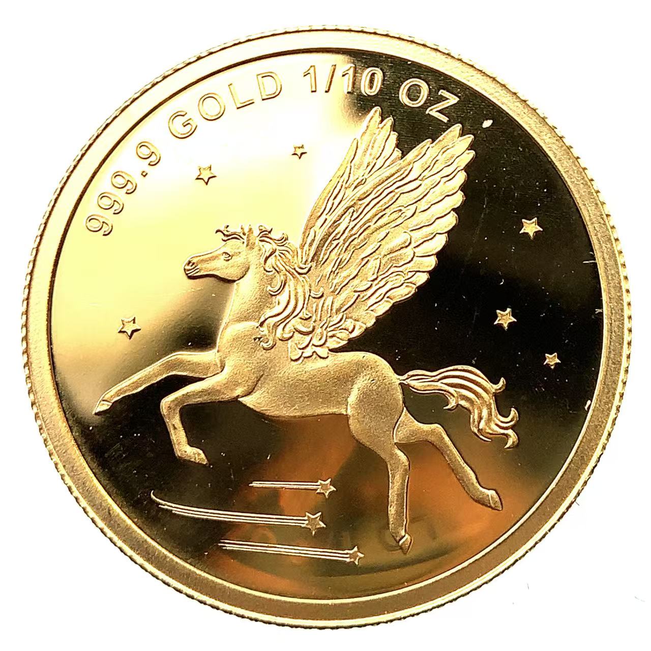 クック諸島 ペガサス金貨 チャールズ3世 1/10オンス 2024年 3.1g K24 純金 イエローゴールド コレクション Gold
