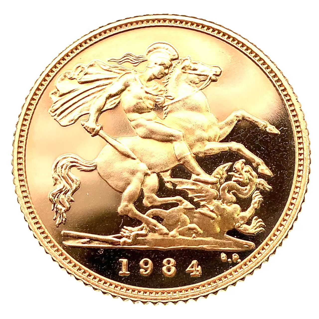 エリザベス2世 金貨 イギリス ソブリン 1984年 22金 3.9g コイン イエローゴールド コレクション Gold