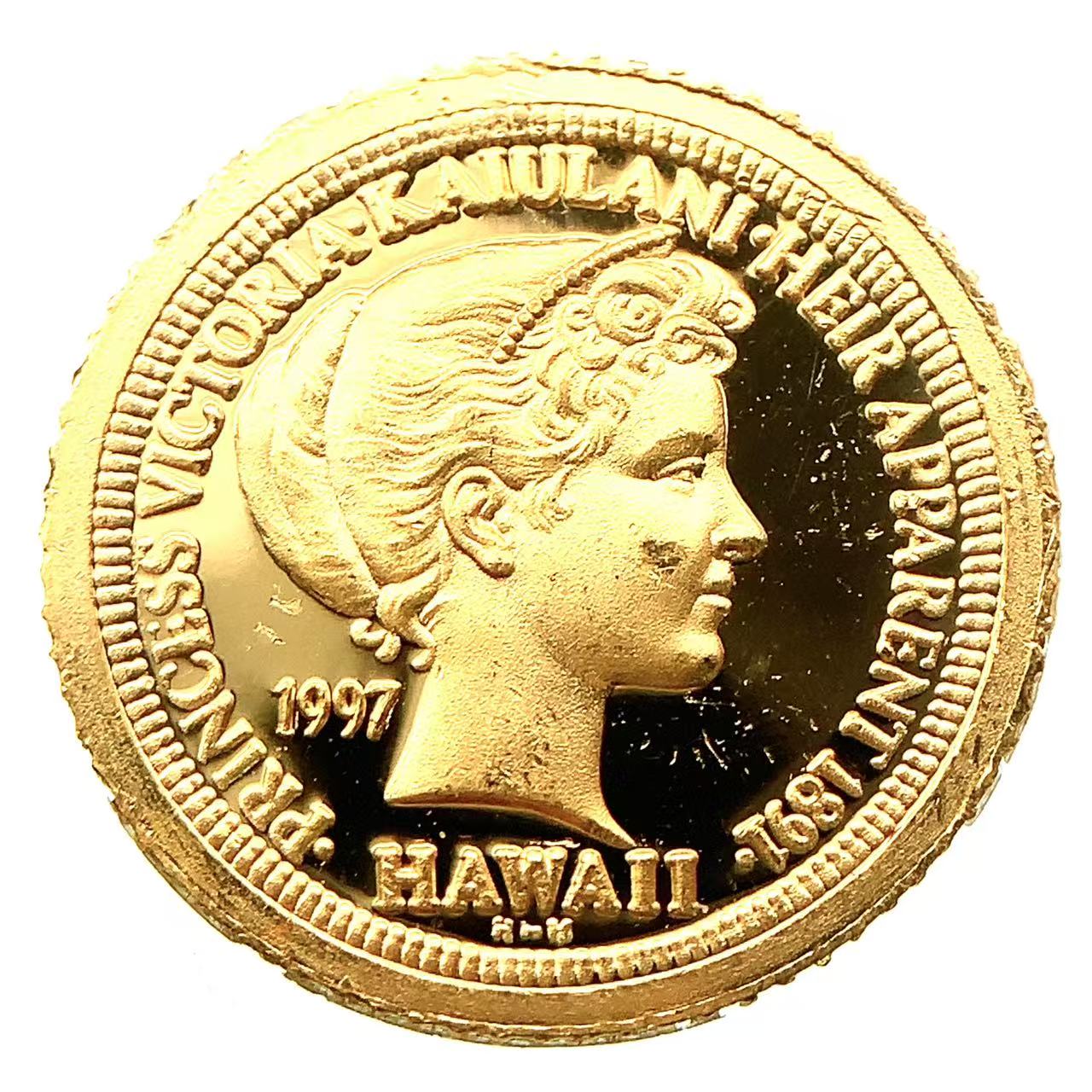 ビクトリア カイウラニ王女 イルカ金貨 ハワイ イエローゴールド 1997年 3.1g 1/10オンス 純金コイン 24金 コレクション Gold
