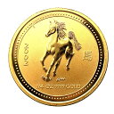 干支 馬 ホース 金貨 オーストラリア 2002年 K24 純金 7.7g コイン イエローゴールド コレクション Gold