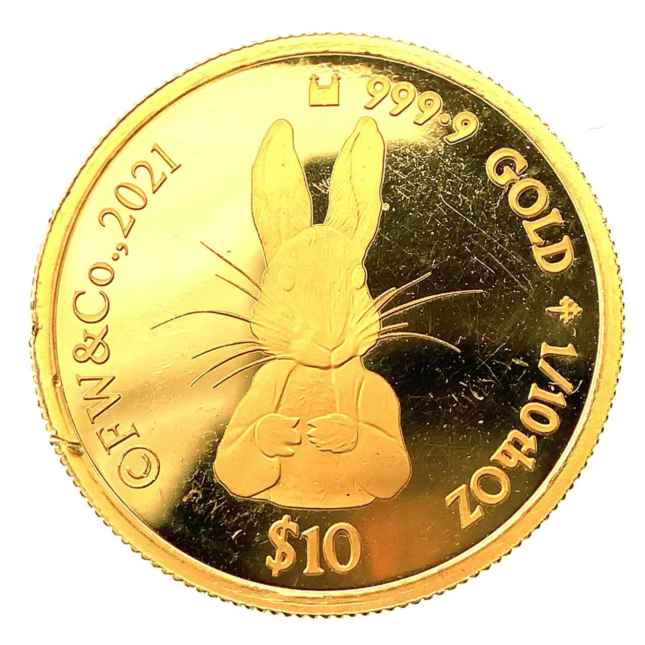 Rakuten - 美品 ピーターラビット金貨 エリザベス女王 クック諸島 2021年 1/10オンス 3.1g 24金 純金 コレクション Gold