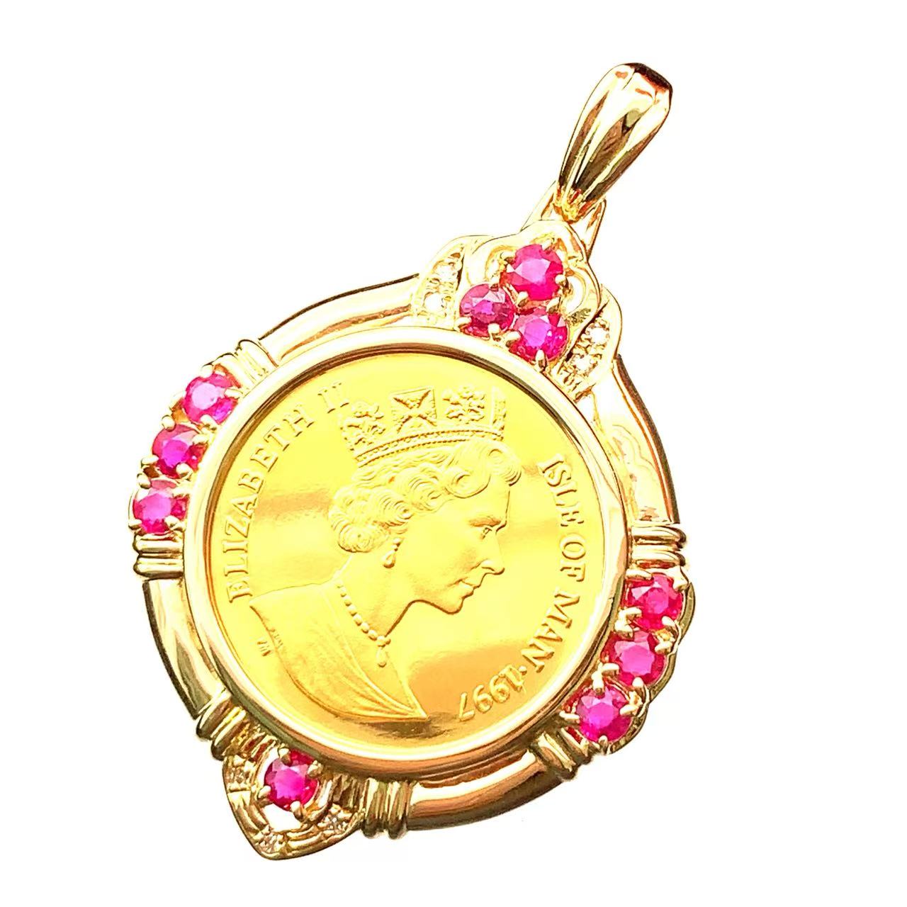 美品マン島金貨猫エリザベス女王二世...