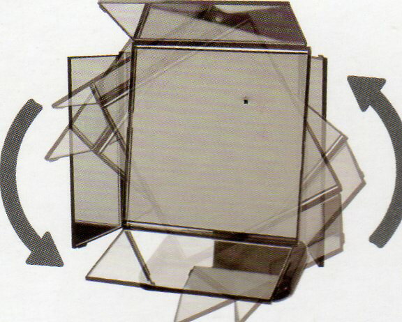 [送料無料][プレゼント]左右回転上下回転卓上三面鏡　ローテーション