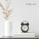 【送料無料】NEXTIME Table Amsterdam small 置き時計 目覚まし時計 おしゃれ 静音 ベル 欧州 テーブルクロック 寝室 コンパクト 小さい クール アナログ ダブルベル ライト付き