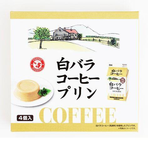 【白バラコーヒープリン(4個)】宝製菓 プリン 白バラ コーヒー プリン 洋菓子 山陰 鳥取 お土産 取り寄せ ギフト かわいい 母の日