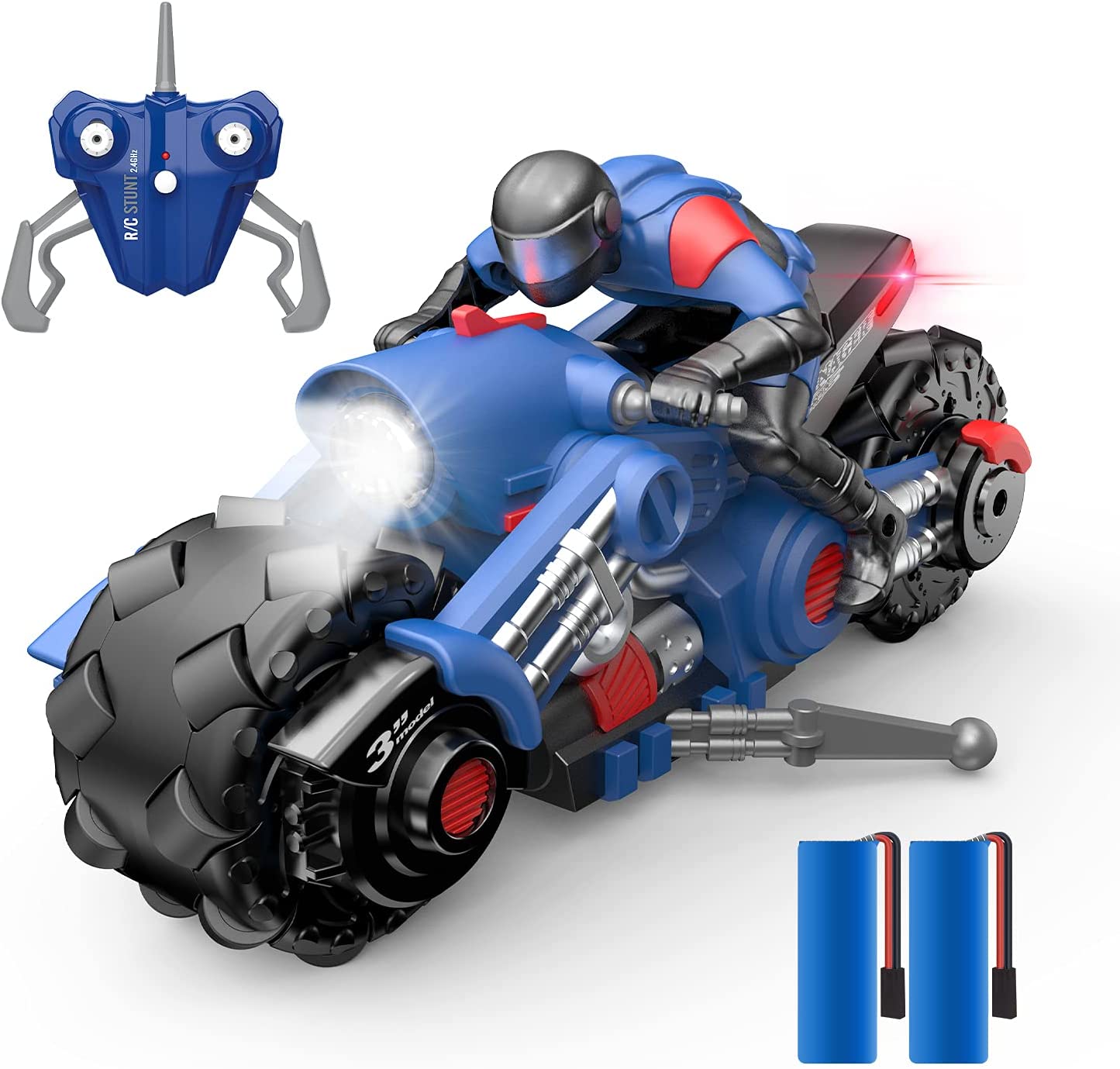 バイク ラジコンカー こども向け スタントカー リモコンカー バイク おもちゃ ライトモード フォグストリーム 1/14 使用時間80分 2.4GHz無線 おもちゃ プレゼント 贈り物