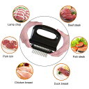 肉筋切り器 ミートテンダライザー 48本刃仕様 ジャカード 保護カバー付き キッチン 肉刺し ステンレス製 肉たたき お肉を柔らかく 錆びにくい ステーキ かつ...