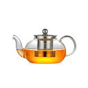 ティーポット 耐熱ガラス 急須 透明 紅茶ポット1000ml 大容量 ステンレス 茶こし付き 直火可 フルーツティー リーフティー 花茶 麦茶 茶ポット 茶器