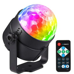 ディスコライト ミラーボール パーティーグッズ ステージライト led 水晶 ステージ照明 DJ disco RGB 回転ライト 多色変化 バーライト 演出 イベント 文化祭 結婚式 パーティー カラオケ クラブ照明 リモコン付き