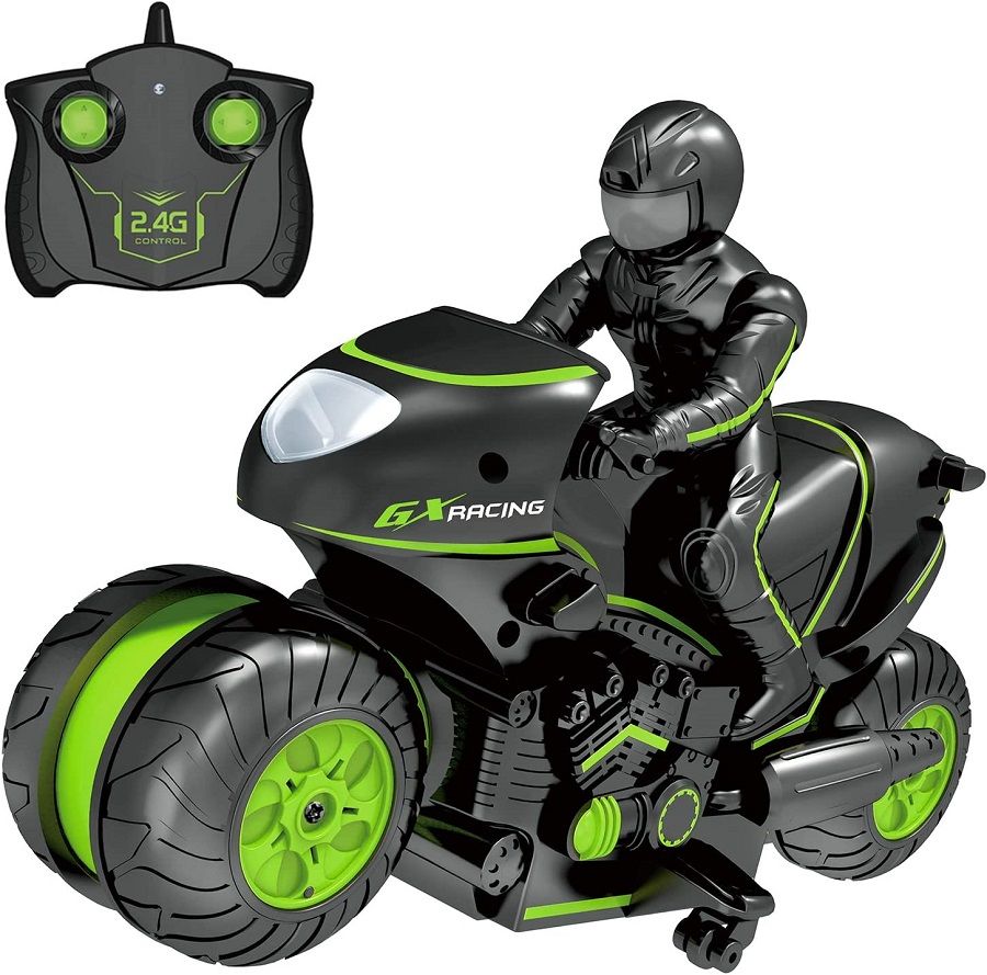 RCスタントオートバイ ラジコンカー こども向け キッズスマート リモート コントロールオートバイ 玩具 360°回転 ド…
