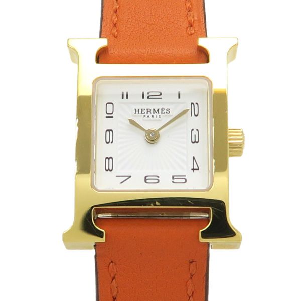 エルメス Hウォッチミニ W:17×H:25mm HH1.101 レディース 腕時計【Aランク】【中古】
