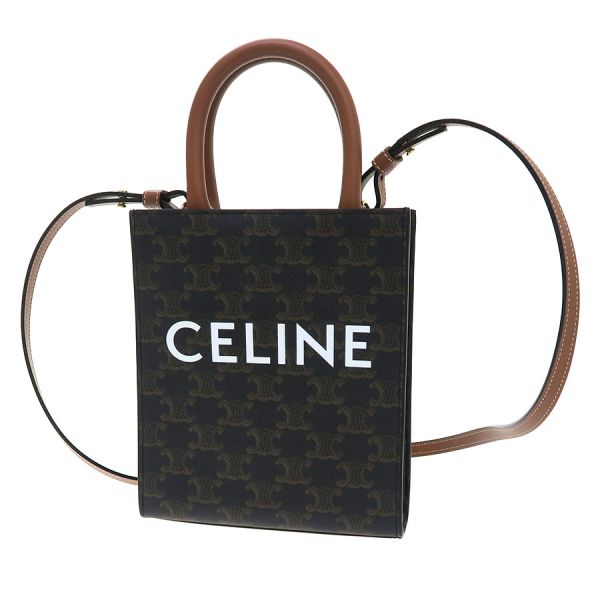 セリーヌ ミニ バーティカル CELINE カバ/トリオンフキャンバス 194372BZK.04LU【Aランク】【中古】