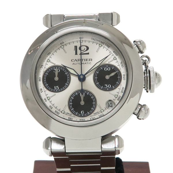 カルティエ パシャCクロノ 35mm W31048M7 ボーイズ 腕時計【Aランク】【中古】