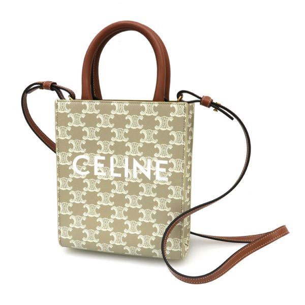 セリーヌ ミニ バーティカル カバ/トリオンフキャンバス 194372FLT.02GR【Aランク】【中古】