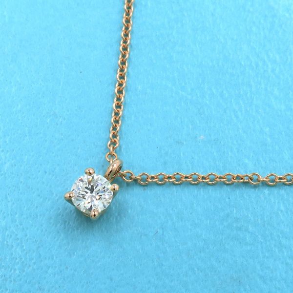 ❤️美品‼️ティファニー　ソリティア 一粒イエローゴールドダイヤモンドネックレス TIFFANY & Co. (ティファニー) ソリティア 1Pダイヤネックレス Au750