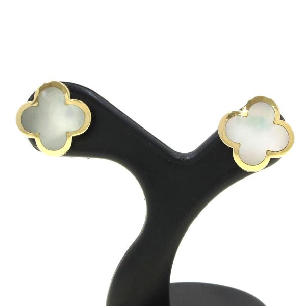 ヴァンクリーフ＆アーペル ピュアアルハンブラピアス/シェル 【無料ギフトラッピング】【Bランク】【中 ...