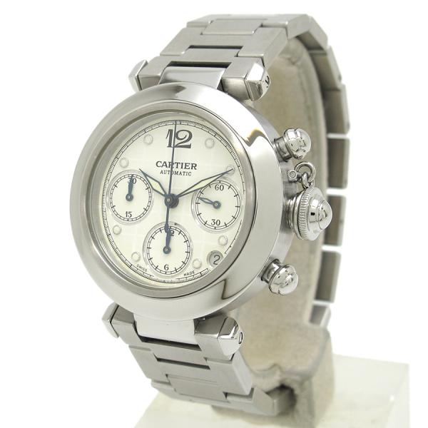 カルティエ パシャCクロノ 35mm W31039M7 ボーイズ 腕時計【Aランク】【中古】