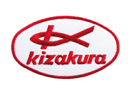 キザクラ(Kizakura) ステッカー ワッペン 楕円 ホワイト