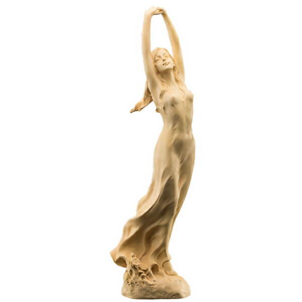 本黄楊一杢彫り 魅せられて - 葉偉混作、証明書付き