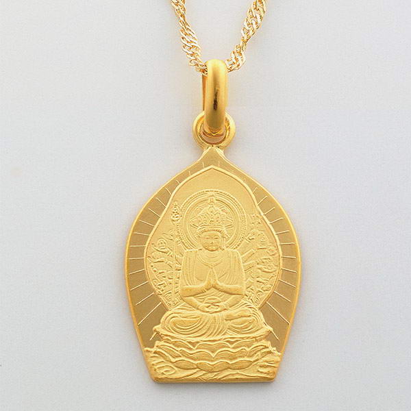 樂天商城 - 純金製 守護本尊ペンダント (子) 千手観音菩薩 - 造幣局検定印入り、般若心経刻印入り
