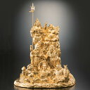 合金製 金色塗装仕上げ 夢 七福神 - 高岡銅器製、化粧箱入り