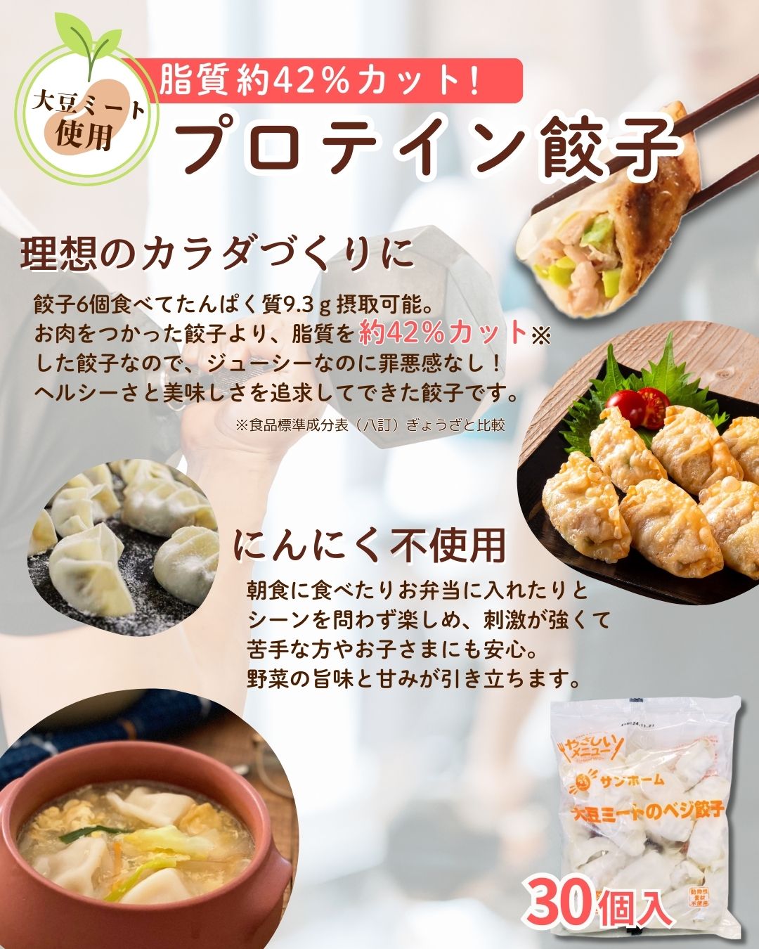 大豆ミートのヘルシーお惣菜セット（プロテイン餃子+ミートボール） 動物性素材不...
