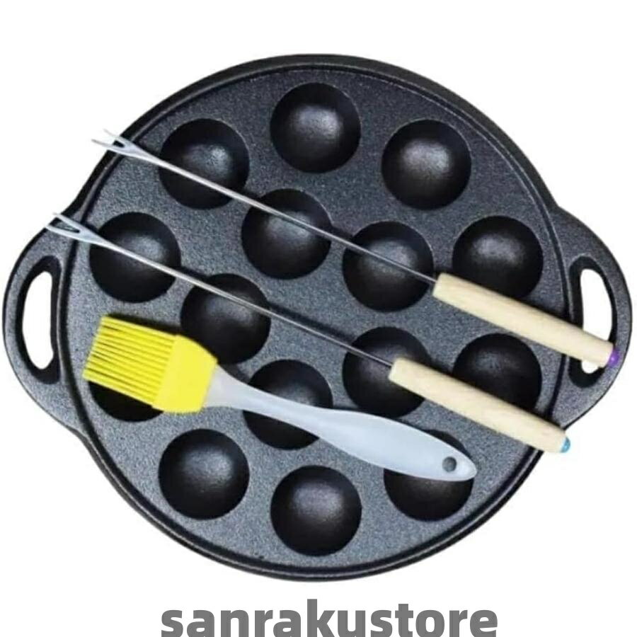 たこ焼きプレート 直火 IH対応 たこ焼き器 たこ焼きポット 両手 フライパン 焼肉マル 平面 プレート グリル鍋 ベーキング型 焦げ付きにくい ベーキングピン付 ガ