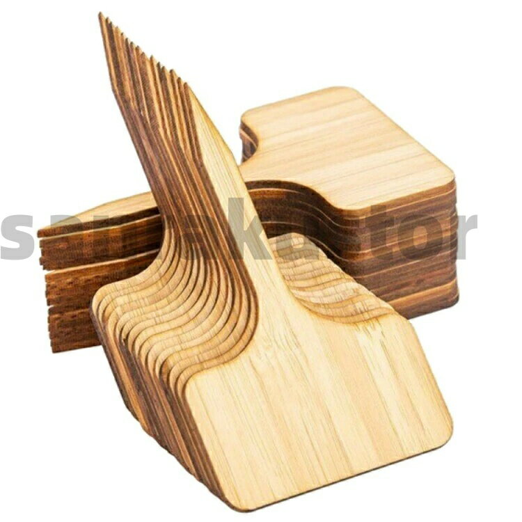 【50枚入り】 T型ラベル 竹製 園芸用ラベル 植物タグ 立型ラベル 植物ラベル 盆栽タグ ガーデニング ネ..