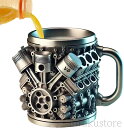 【送料無料】マグカップ コーヒーカップ エンジン型マグ 車 バイク好きに喜ばれるユニークデザインのビールマグ 男性向けギフト 誕生日プレゼント クリスマス 父の...