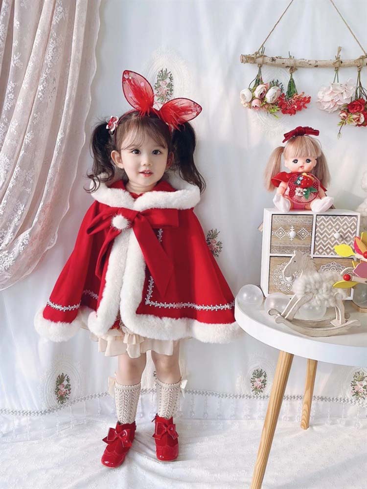 サンタ クリスマス ポンチョ マント 着ぐるみ 裏起毛 コスチューム ベービー服 女...