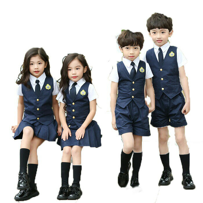 子供 入学式 半袖 スーツ キッズ 卒業式 3点セット/女子学生制服/上下セット フォーマル セーラー服/キッズ ジュニア/中学校制服/女子校生ミニスカ/子どもダンス/演出服/半袖 学生服 上下 男の子 女の子 スクールシャツ 夏/110-160