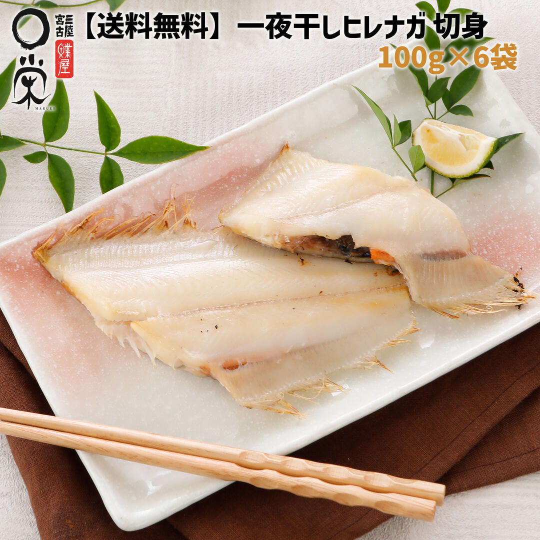 一夜干しかれい ヒレナガ 切り身 600g アラスカ産【送料無料】100g×6袋 個包装 干物 洋食が美味しい アメリカヒレグロ レシピ付き 冷凍..