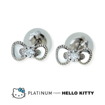 【Hello Kitty】 プラチナ ミーツ ハローキティ ダイヤモンドピアス