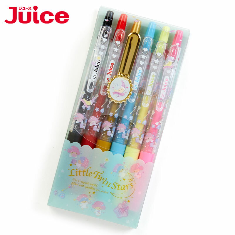 リトルツインスターズ ゲルインキボールペン【JUICE】6色セット(ハピネスガール)