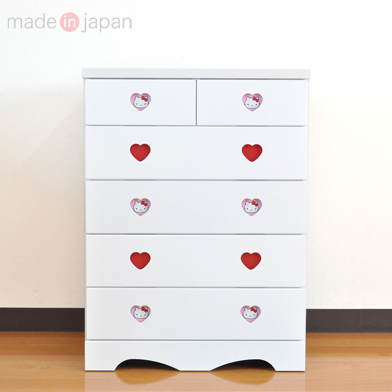 ハローキティ チェスト5段(ワイド75)