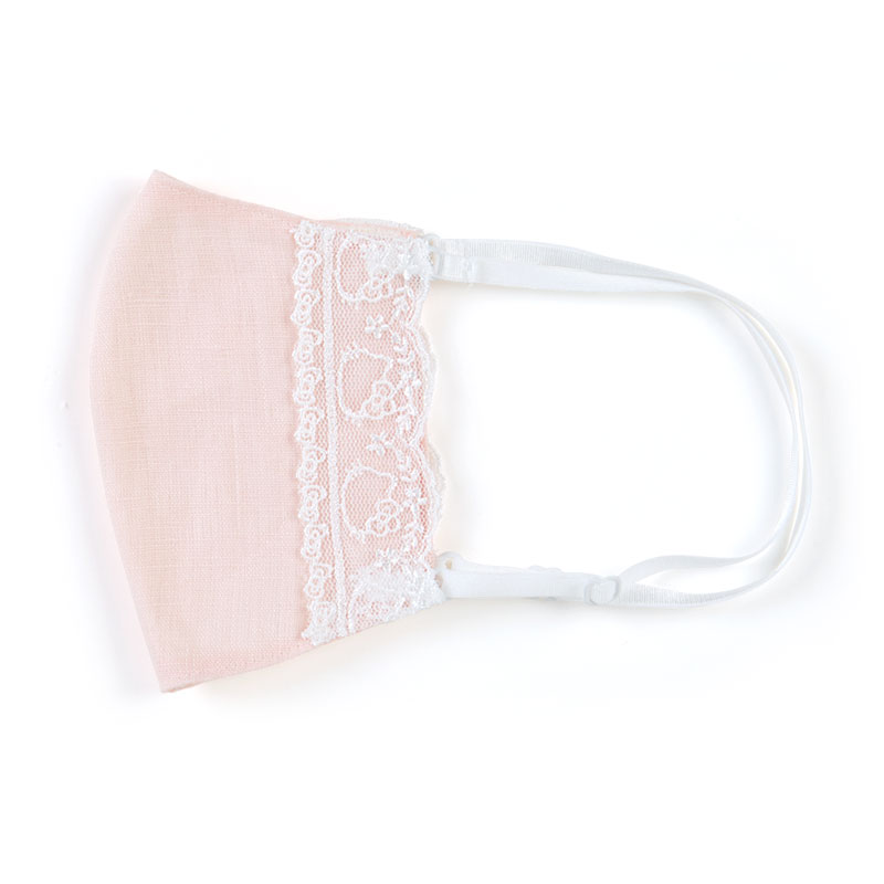 ハローキティ 近沢レース レース付き布マスク ピンクのサムネイル