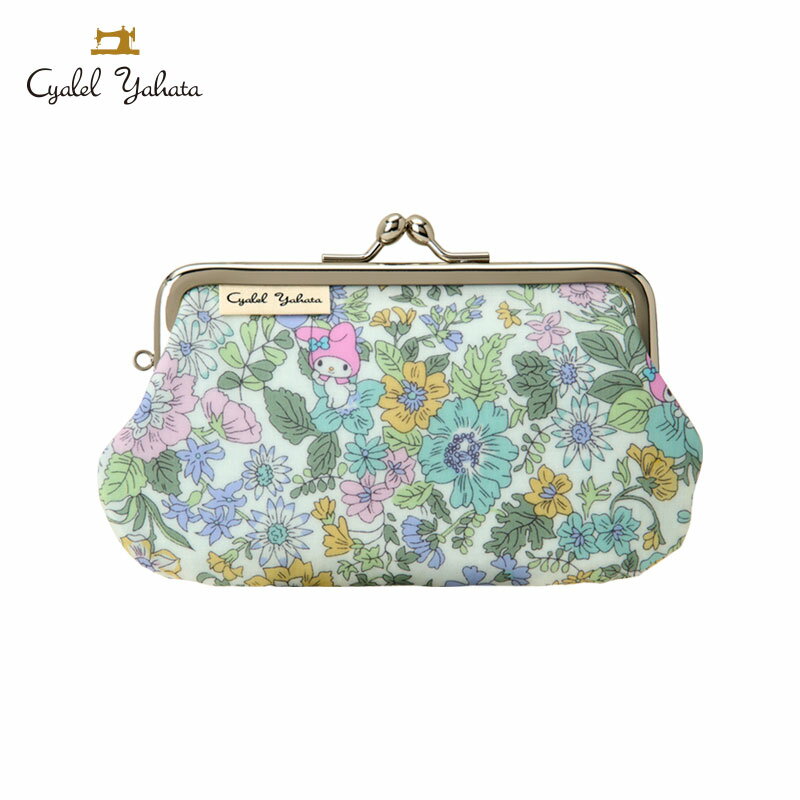 マイメロディ リバティ・ファブリックス ミニがま口ポーチ ブルーのサムネイル