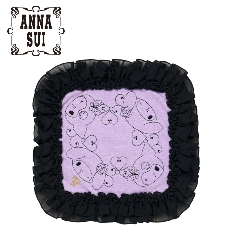 マイメロディ&クロミ ANNA SUI ミニタオル（フリル） ブラック