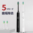 電動歯ブラシ 電動 歯ブラシ 音波歯ブラシ 超音波歯ブラシ 38000回転/分 替えブラシ2本 5つのモード 自動タイマー IPX7防水 メモリー機能 ワイヤレ...