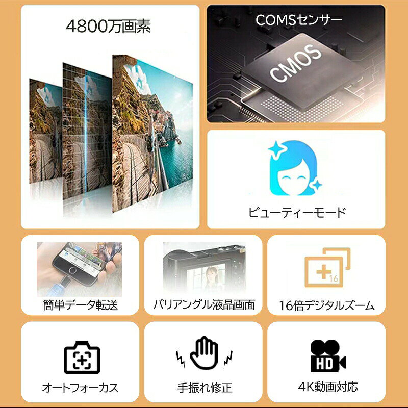 【限定sale】デジカメ 4K 高画質 デジタルカメラ トイカメラ 写真 動画 子供 子供...